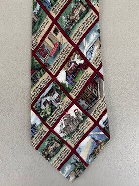 Vintage Real Estate Listings Tie 90s Nicole Miller Home Relator Silk Necktie  Co